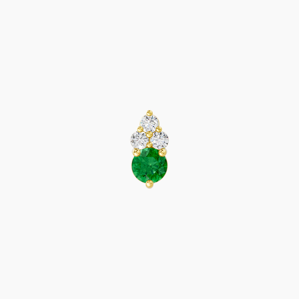 Sif | 18k Yellow Gold 6.5 mm 5.5 mm Emerald & Diamond Piercing
