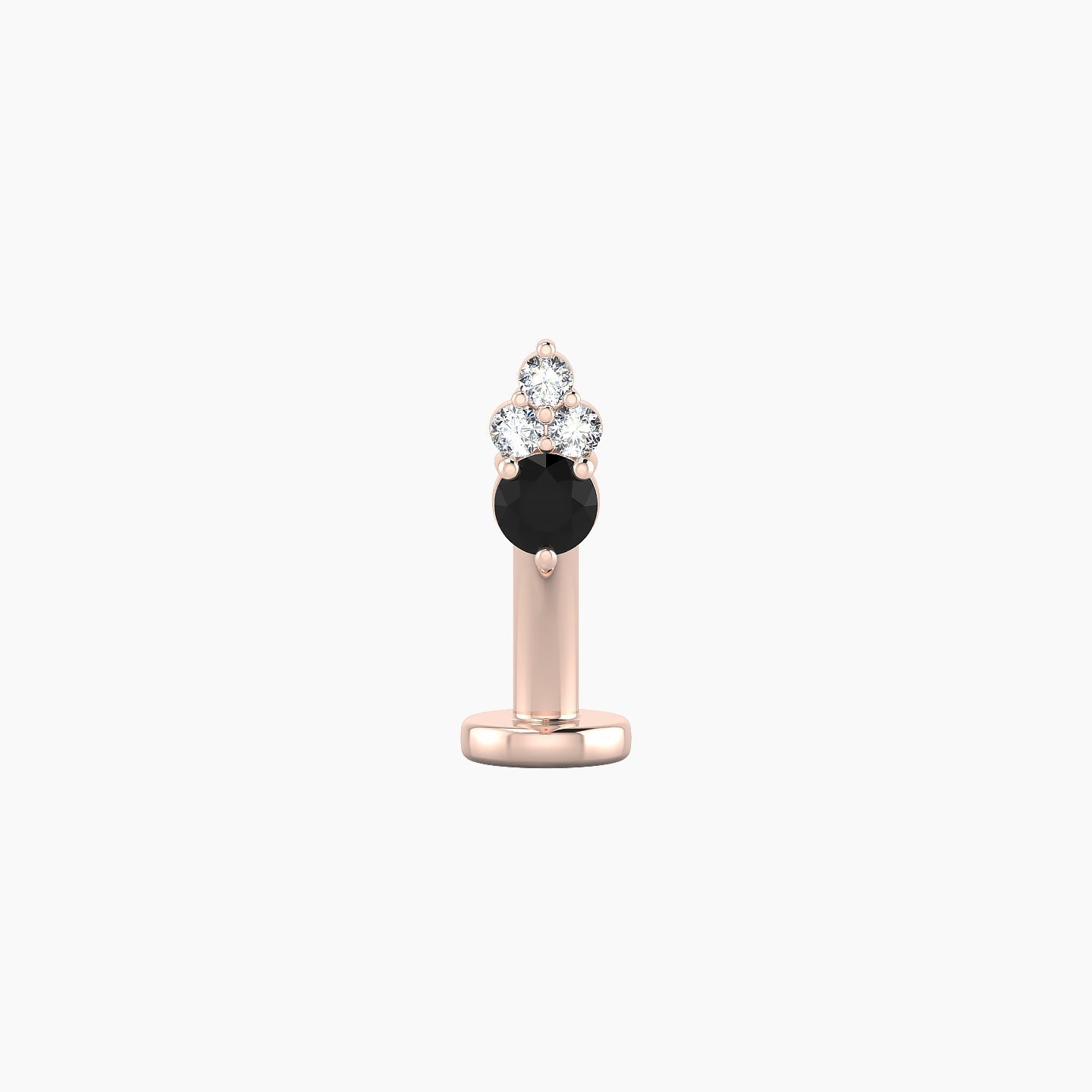 Sif | 18k Rose Gold 8 mm 5.5 mm Black Diamond & Diamond Floating Navel Piercing