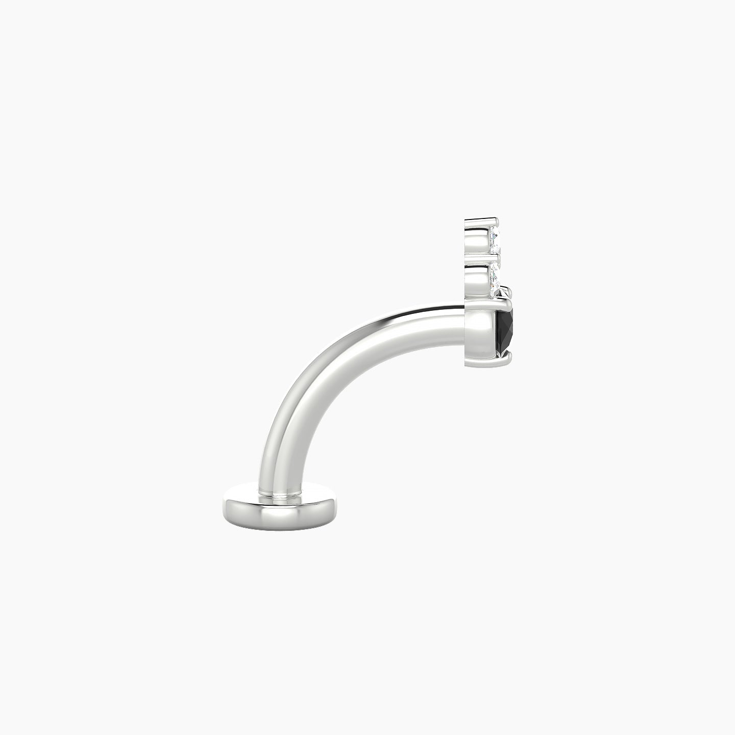 Sif | 18k White Gold 8 mm 5.5 mm Black Diamond & Diamond Floating Navel Piercing