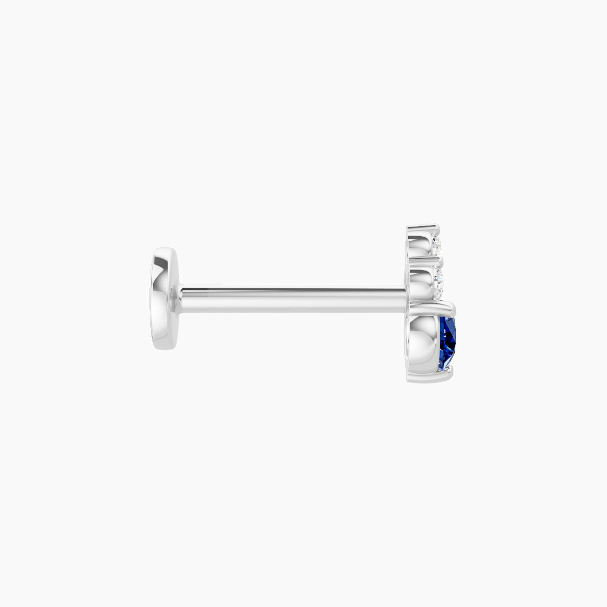 Sif | 18k White Gold 8 mm 5.5 mm Sapphire & Diamond Nose Piercing