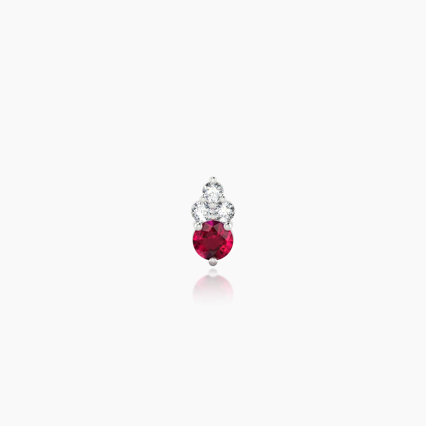 Sif | 18k White Gold 8 mm 5.5 mm Ruby & Diamond Nose Piercing