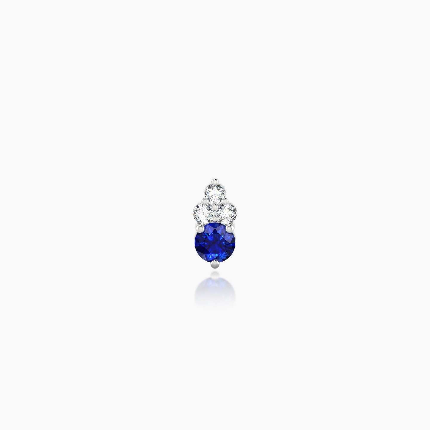 Sif | 18k White Gold 8 mm 5.5 mm Sapphire & Diamond Nose Piercing