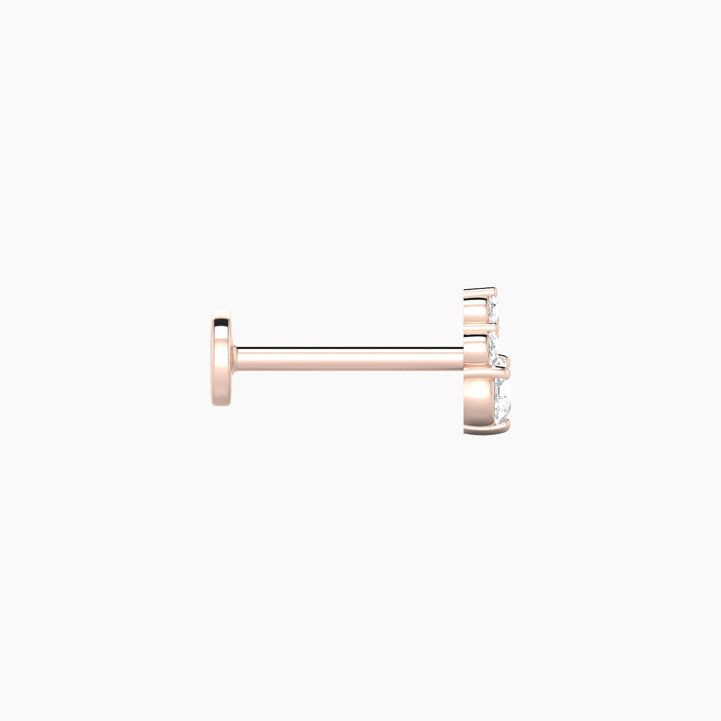 Sif | 18k Rose Gold 5.5 mm 8 mm Diamond Nose Piercing