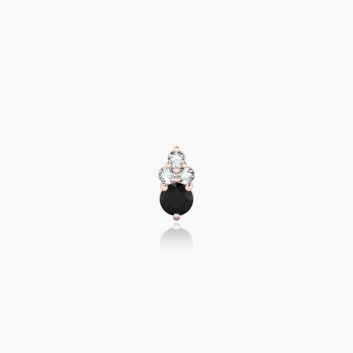 Sif | 18k Rose Gold 8 mm 5.5 mm Black Diamond & Diamond Piercing