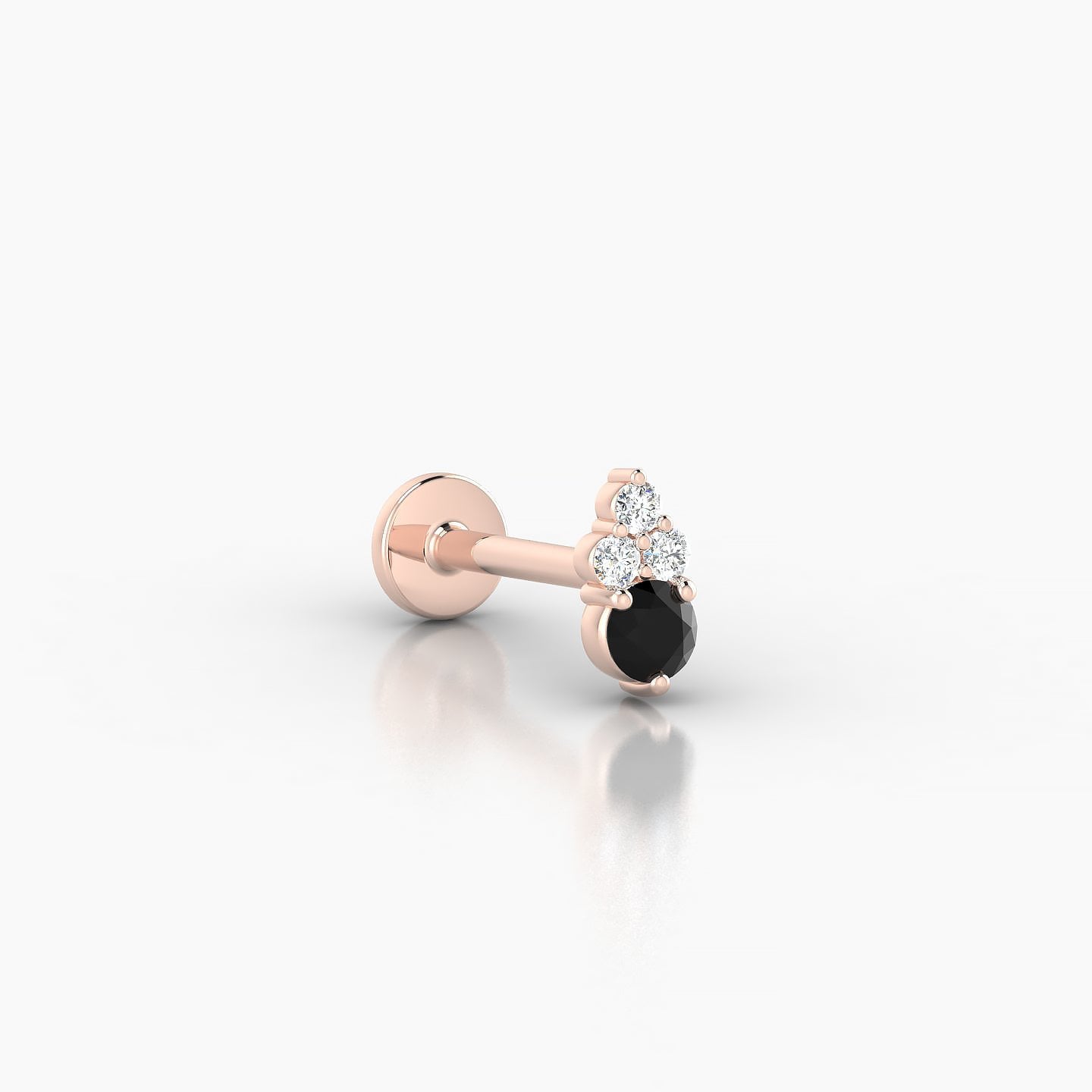 Sif | 18k Rose Gold 8 mm 5.5 mm Black Diamond & Diamond Piercing
