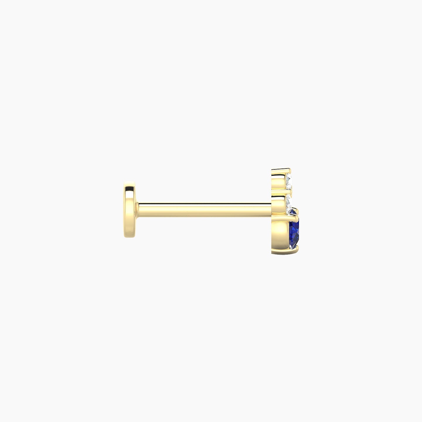 Sif | 18k Yellow Gold 8 mm 5.5 mm Sapphire & Diamond Piercing