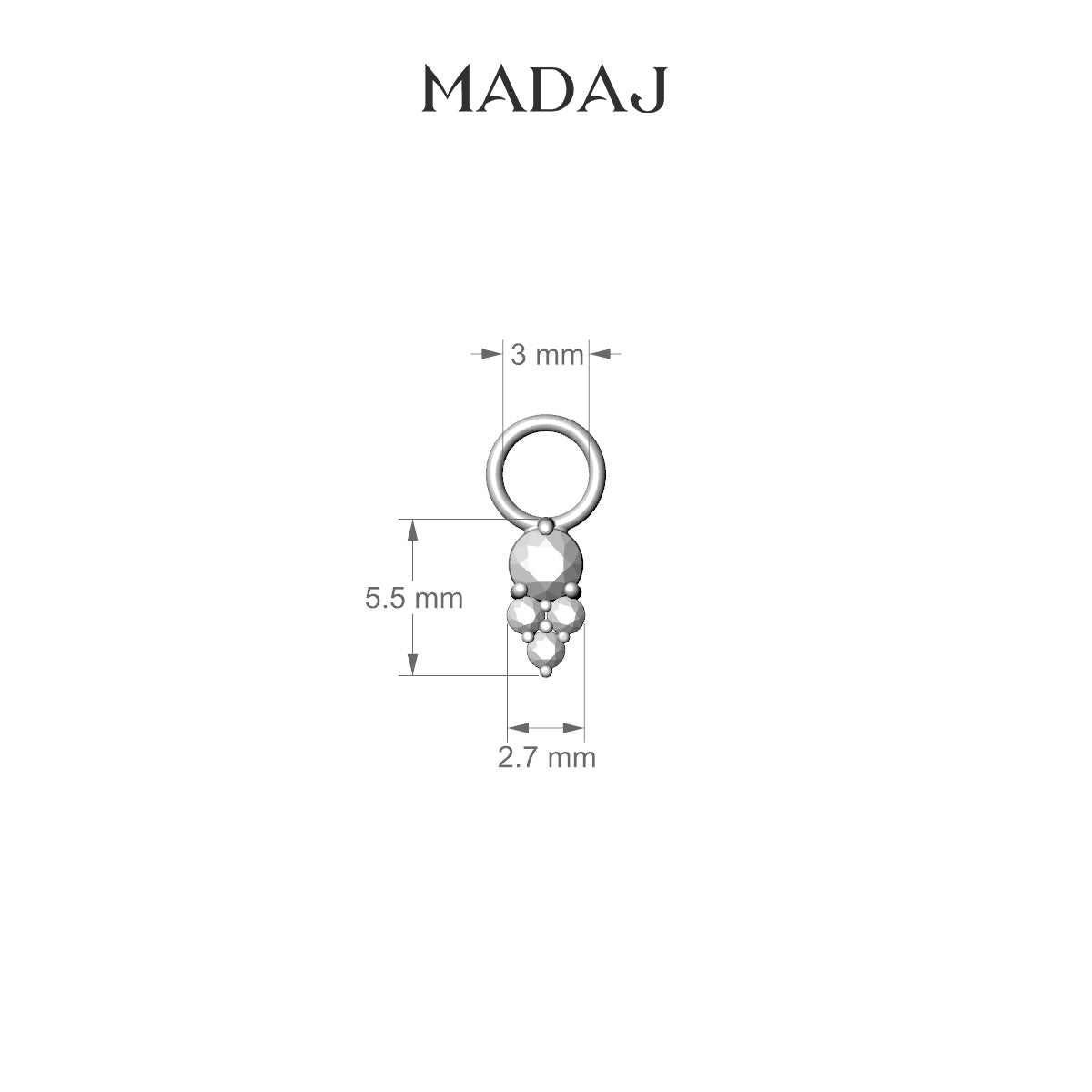 Sif | 18k White Gold 5.5 mm Diamond Charm