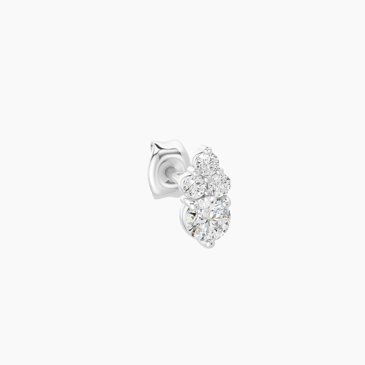 Sif | 18k White Gold 5.5 mm Diamond Earring