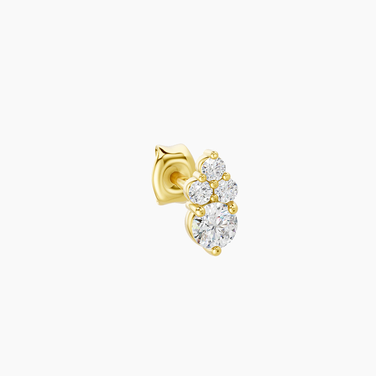 Sif | 18k Yellow Gold 5.5 mm Diamond Earring