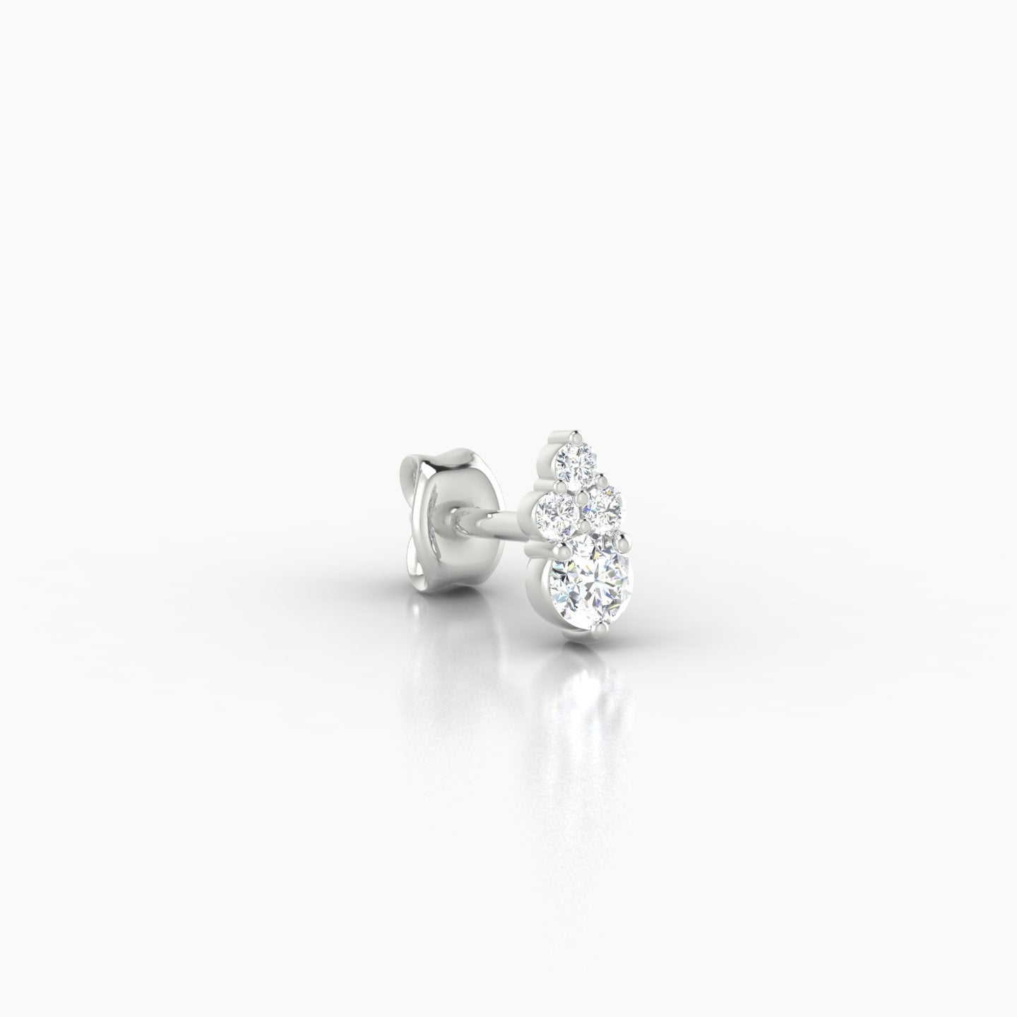 Sif | 18k White Gold 5.5 mm Diamond Earring