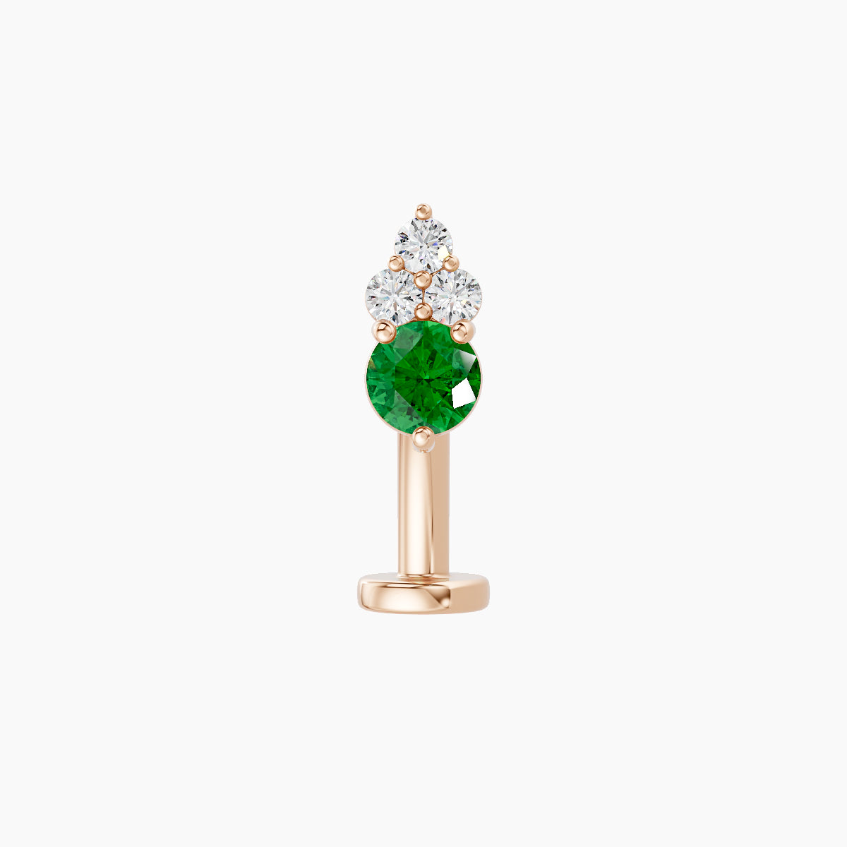 Sif | 18k Rose Gold 10 mm 6.5 mm Emerald & Diamond Floating Navel Piercing