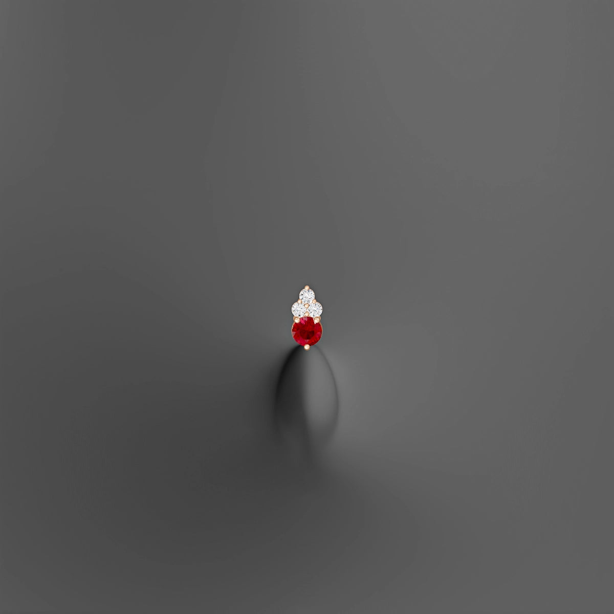 Sif | 18k Rose Gold 10 mm 6.5 mm Ruby & Diamond Floating Navel Piercing