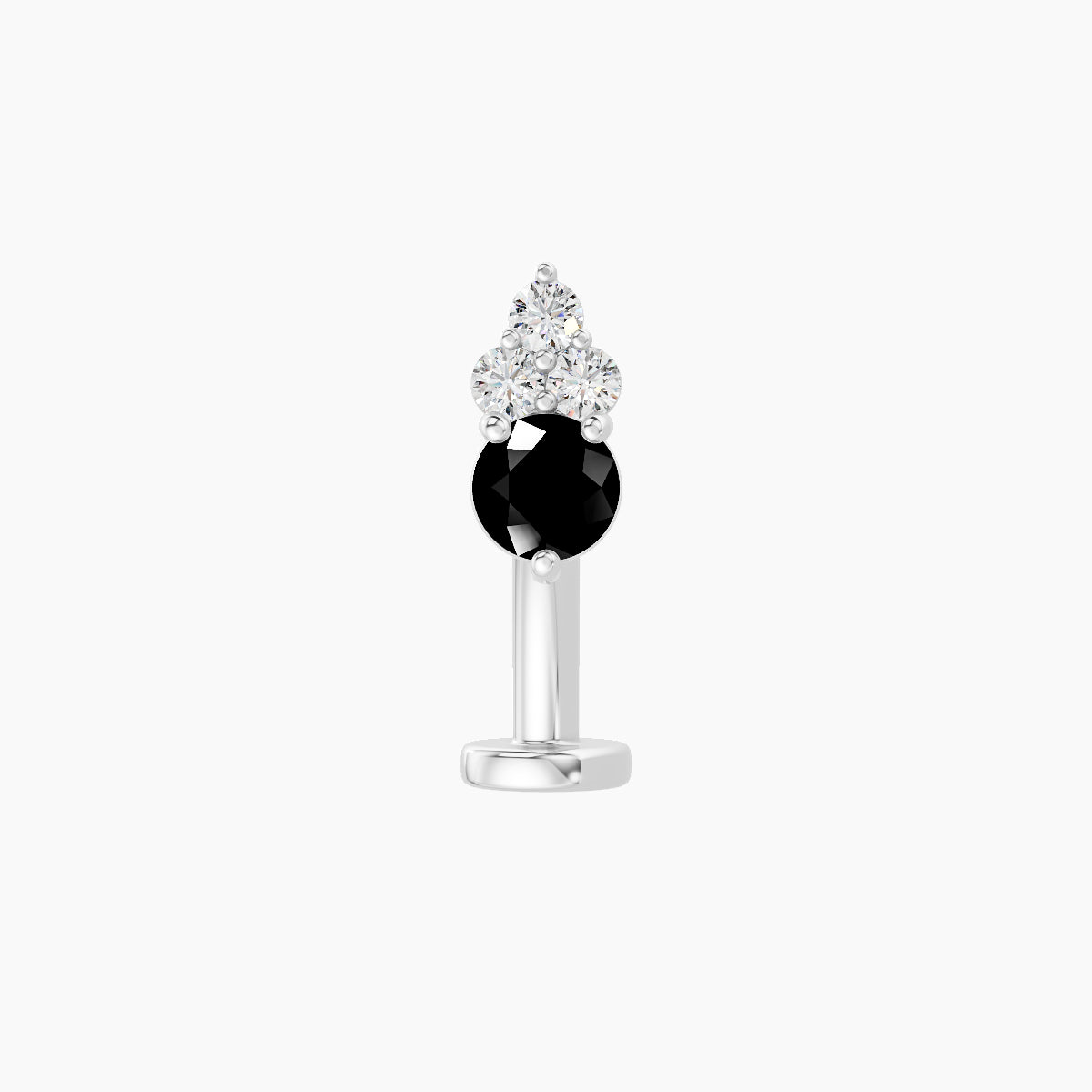 Sif | 18k White Gold 10 mm 6.5 mm Black Diamond & Diamond Floating Navel Piercing