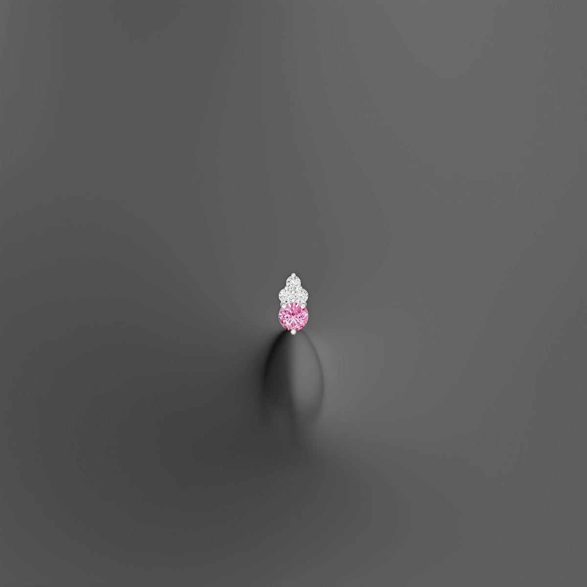 Sif | 18k White Gold 10 mm 6.5 mm Pink Sapphire & Diamond Floating Navel Piercing