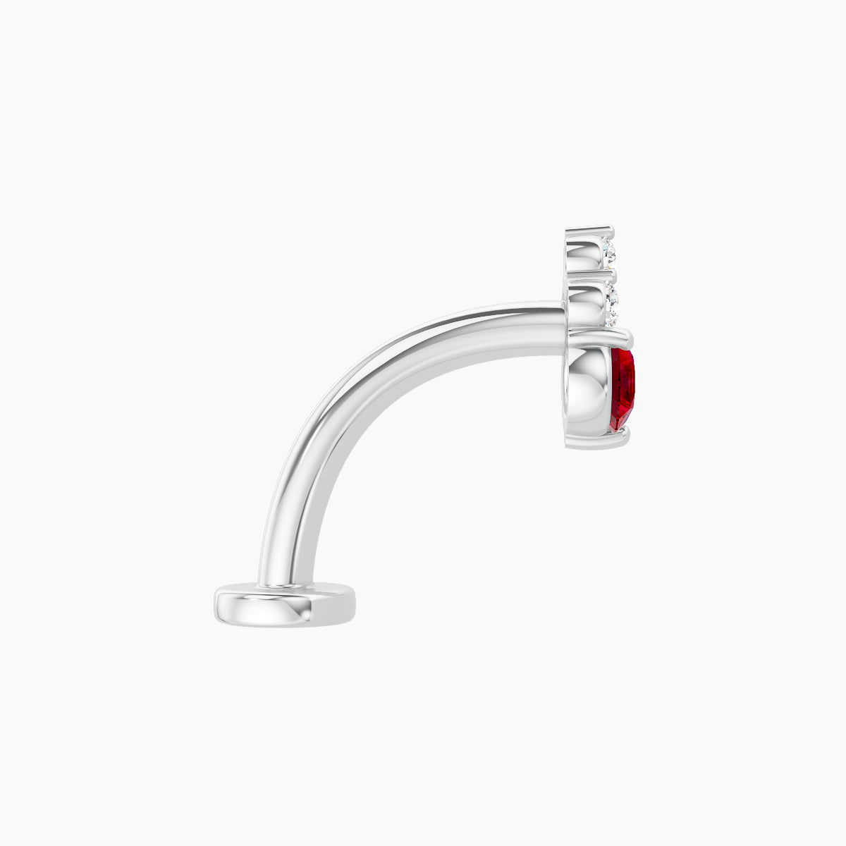 Sif | 18k White Gold 10 mm 6.5 mm Ruby & Diamond Floating Navel Piercing