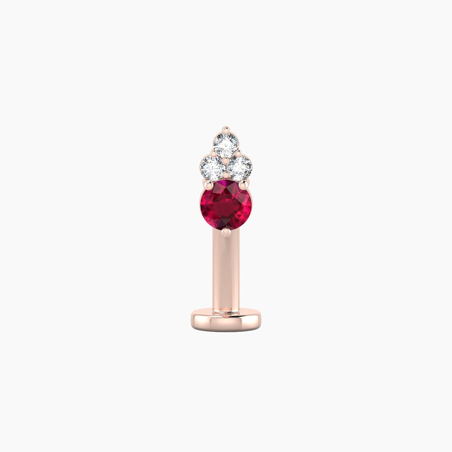 Sif | 18k Rose Gold 10 mm 6.5 mm Ruby & Diamond Floating Navel Piercing