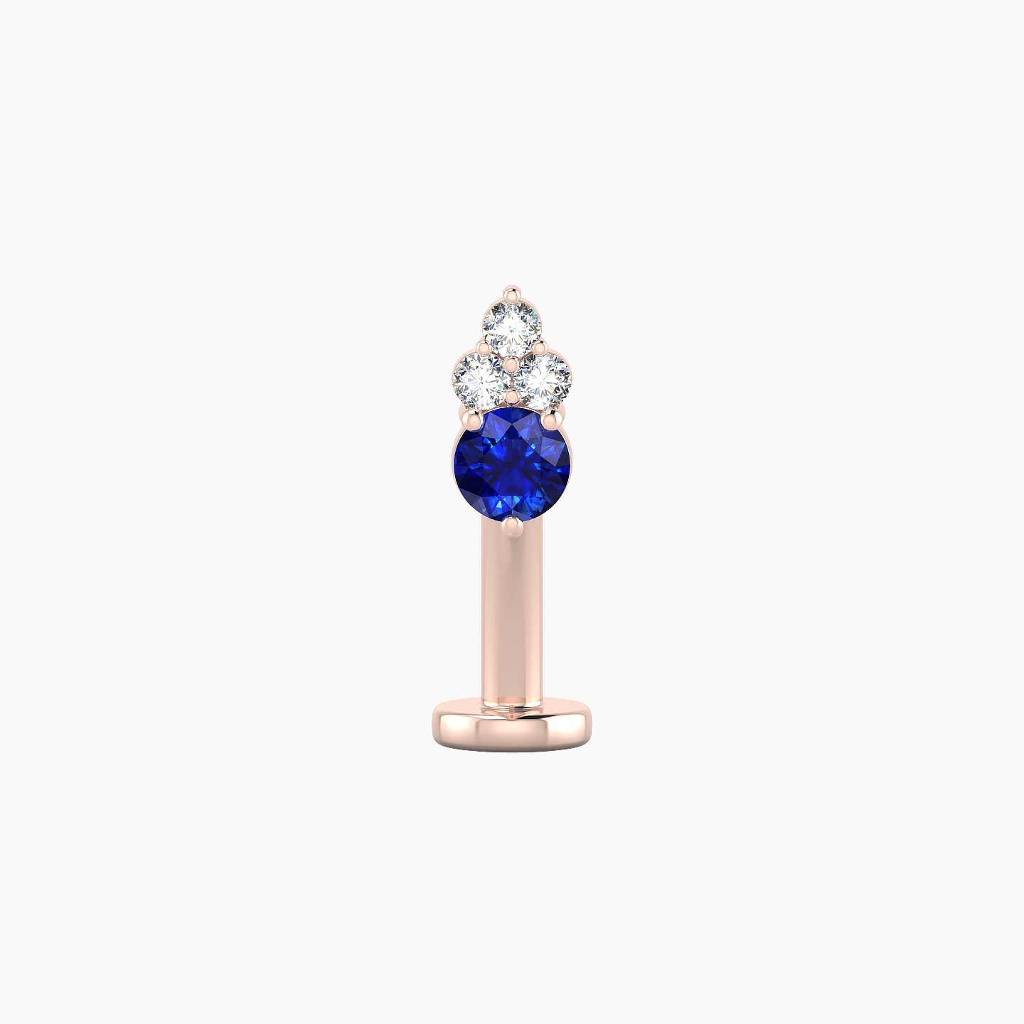 Sif | 18k Rose Gold 10 mm 6.5 mm Sapphire & Diamond Floating Navel Piercing