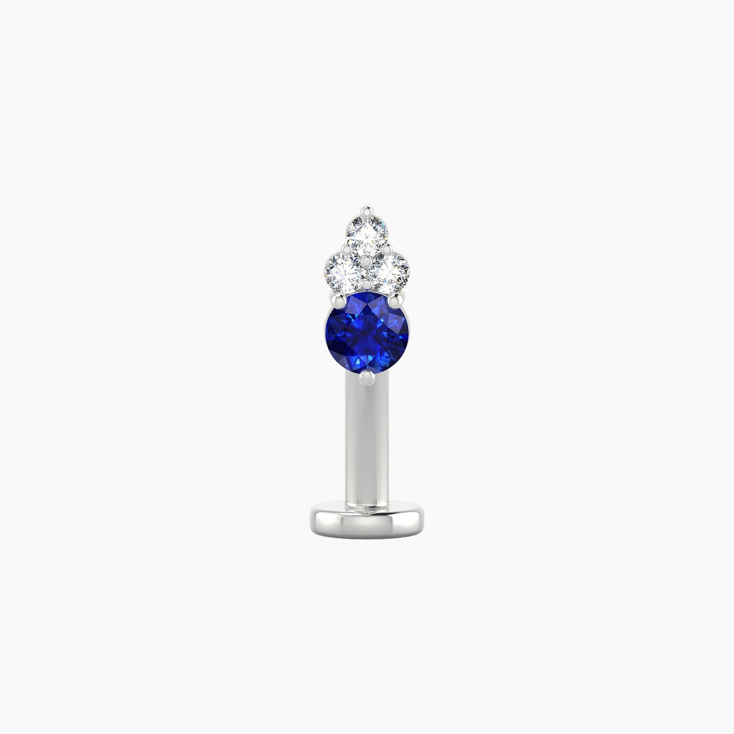 Sif | 18k White Gold 10 mm 6.5 mm Sapphire & Diamond Floating Navel Piercing