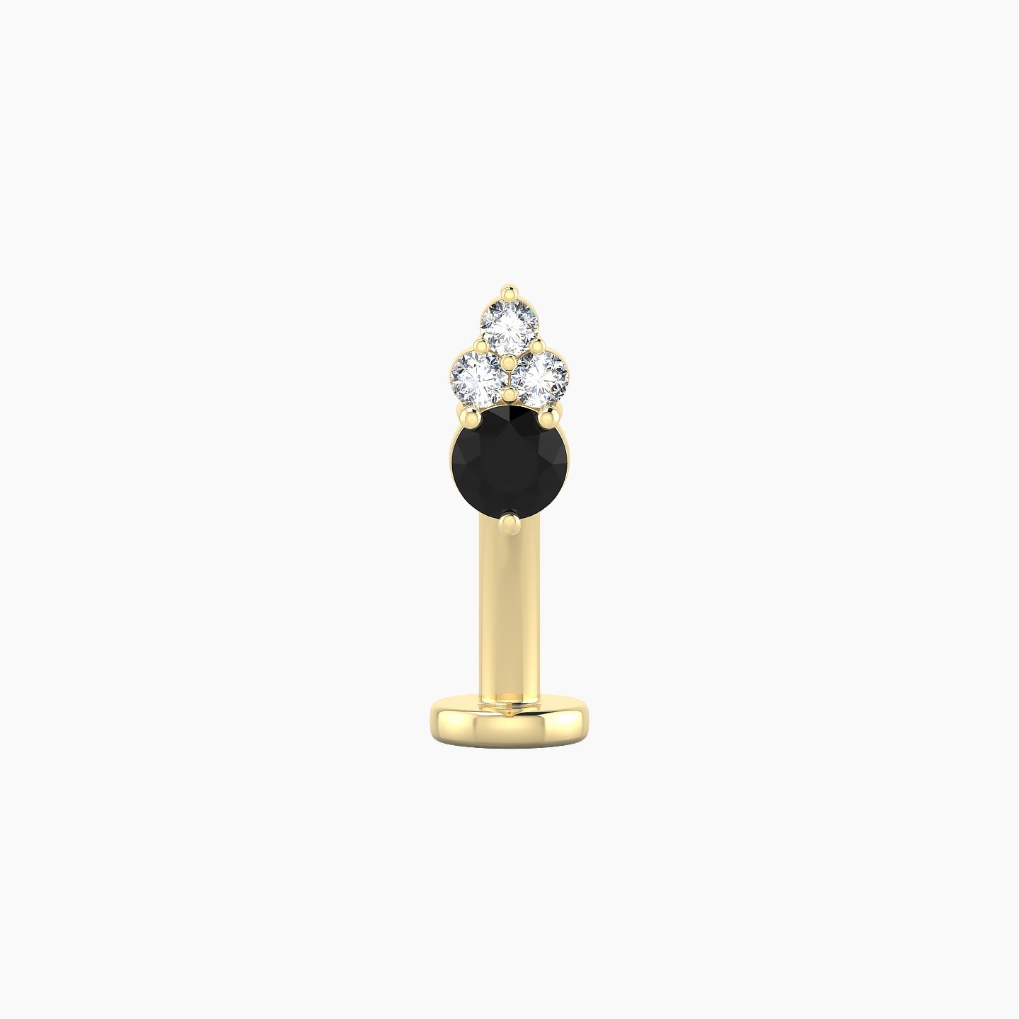 Sif | 18k Yellow Gold 10 mm 6.5 mm Black Diamond & Diamond Floating Navel Piercing