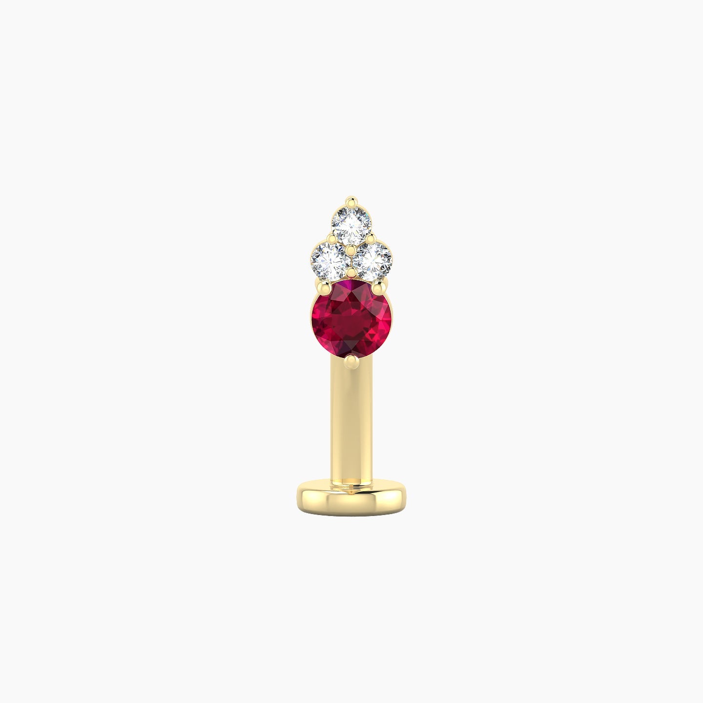 Sif | 18k Yellow Gold 10 mm 6.5 mm Ruby & Diamond Floating Navel Piercing