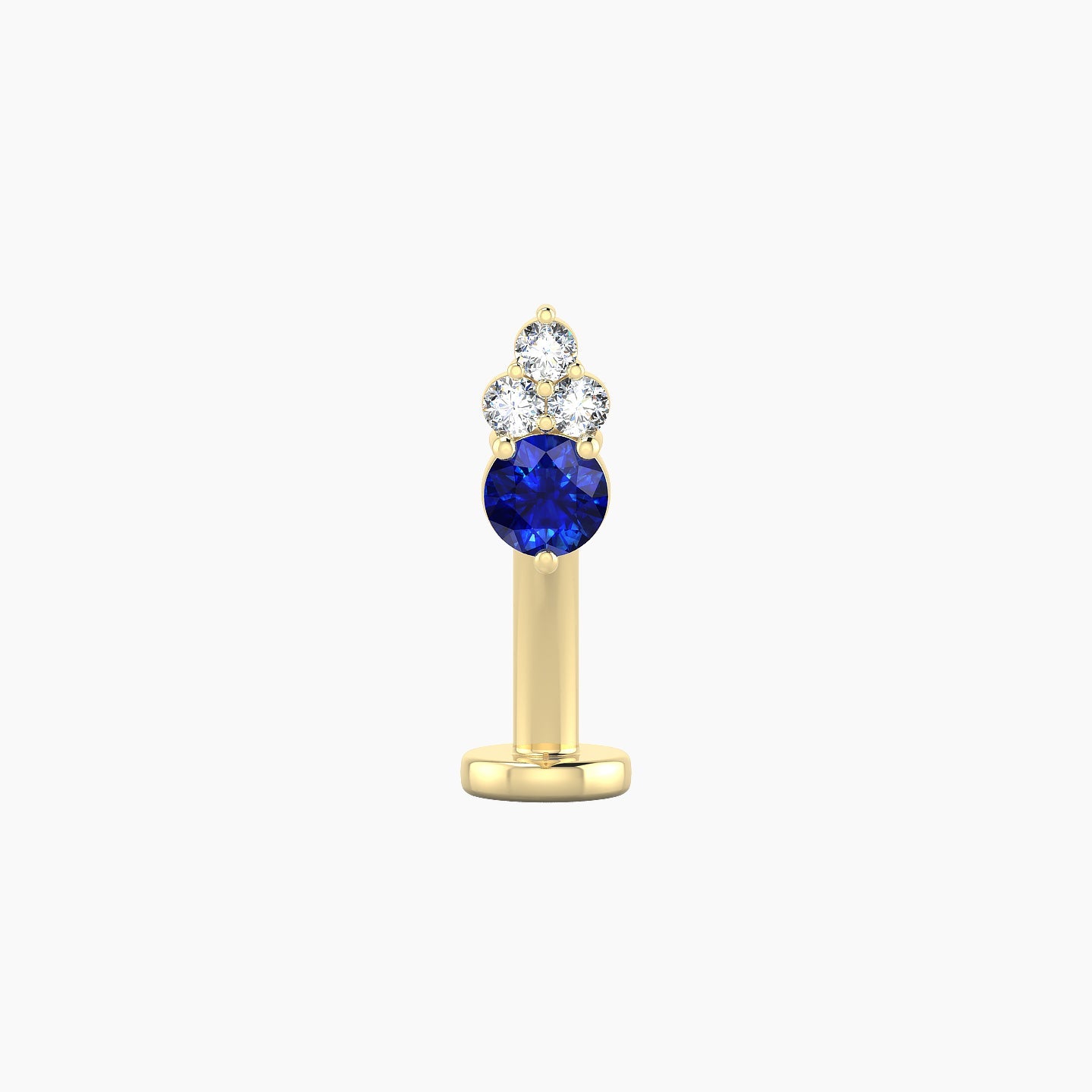 Sif | 18k Yellow Gold 10 mm 6.5 mm Sapphire & Diamond Floating Navel Piercing