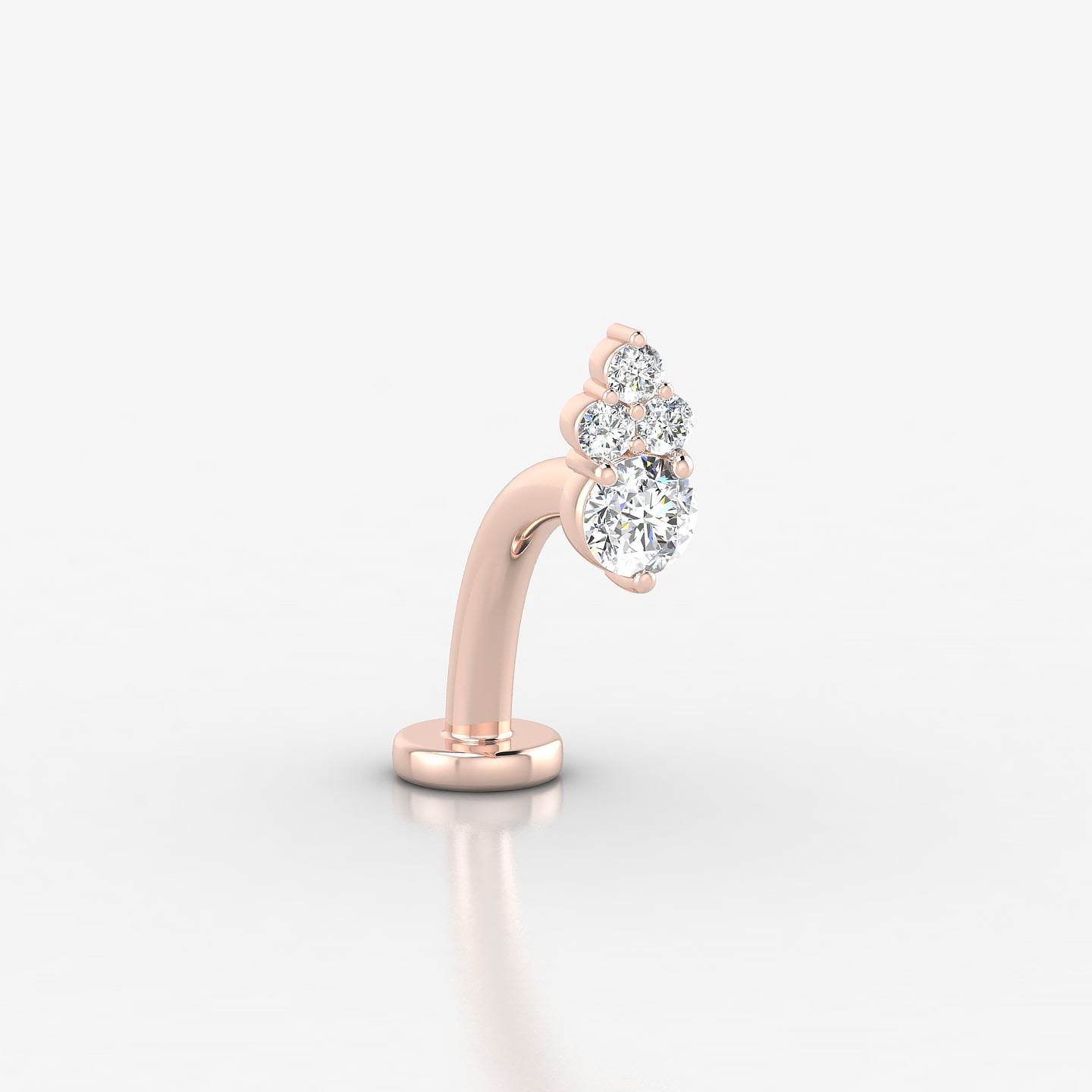 Sif | 18k Rose Gold 6.5 mm 10 mm Diamond Floating Navel Piercing