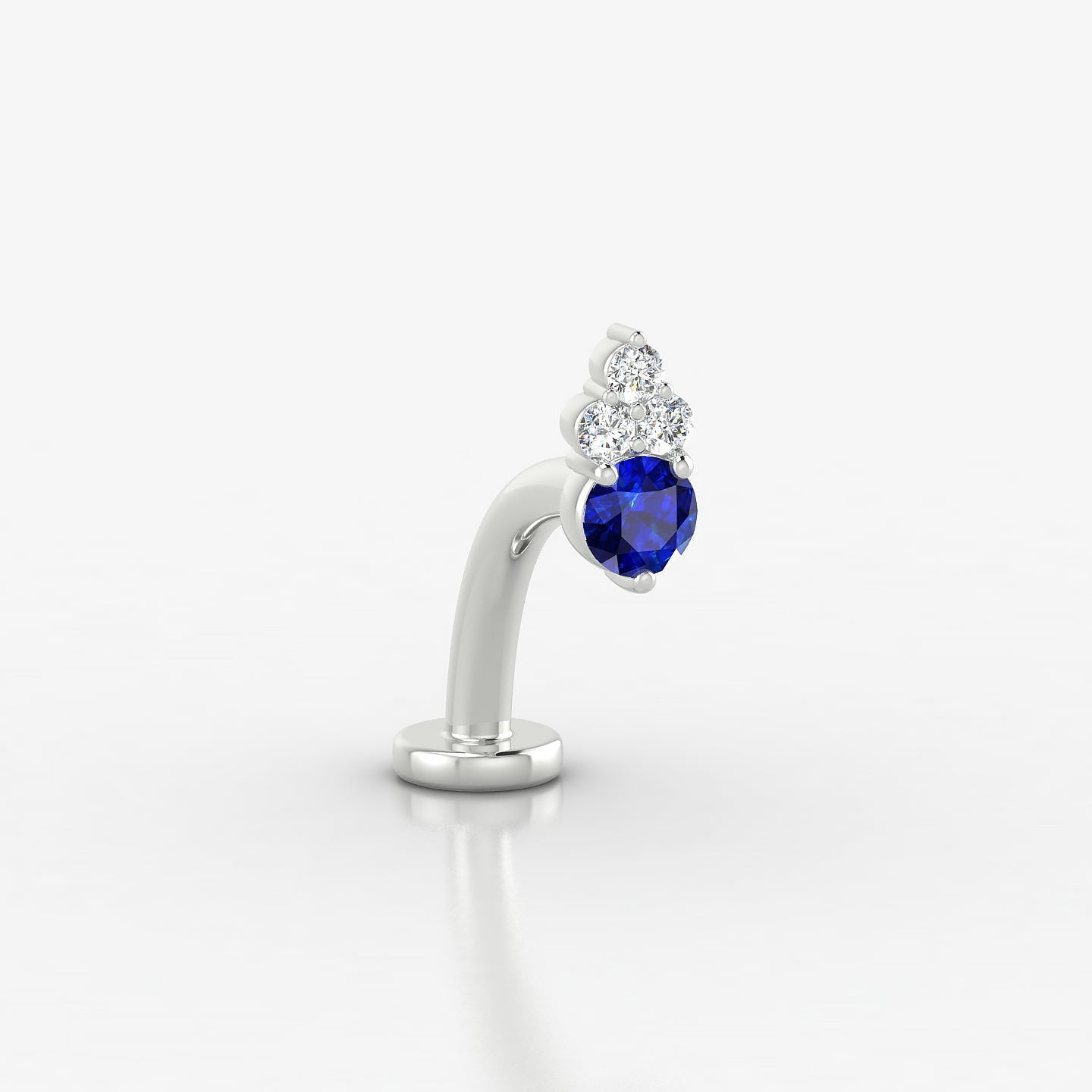 Sif | 18k White Gold 10 mm 6.5 mm Sapphire & Diamond Floating Navel Piercing