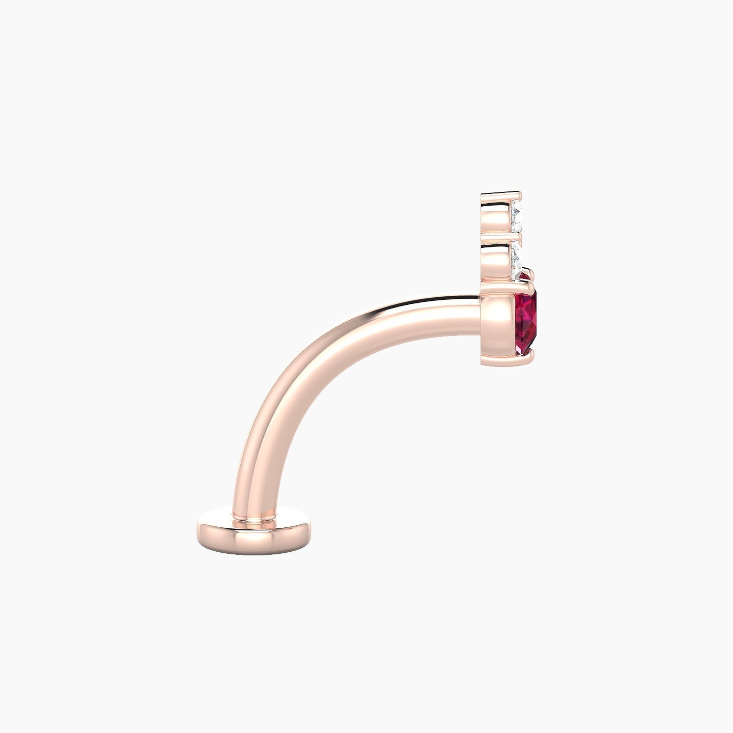 Sif | 18k Rose Gold 10 mm 6.5 mm Ruby & Diamond Floating Navel Piercing