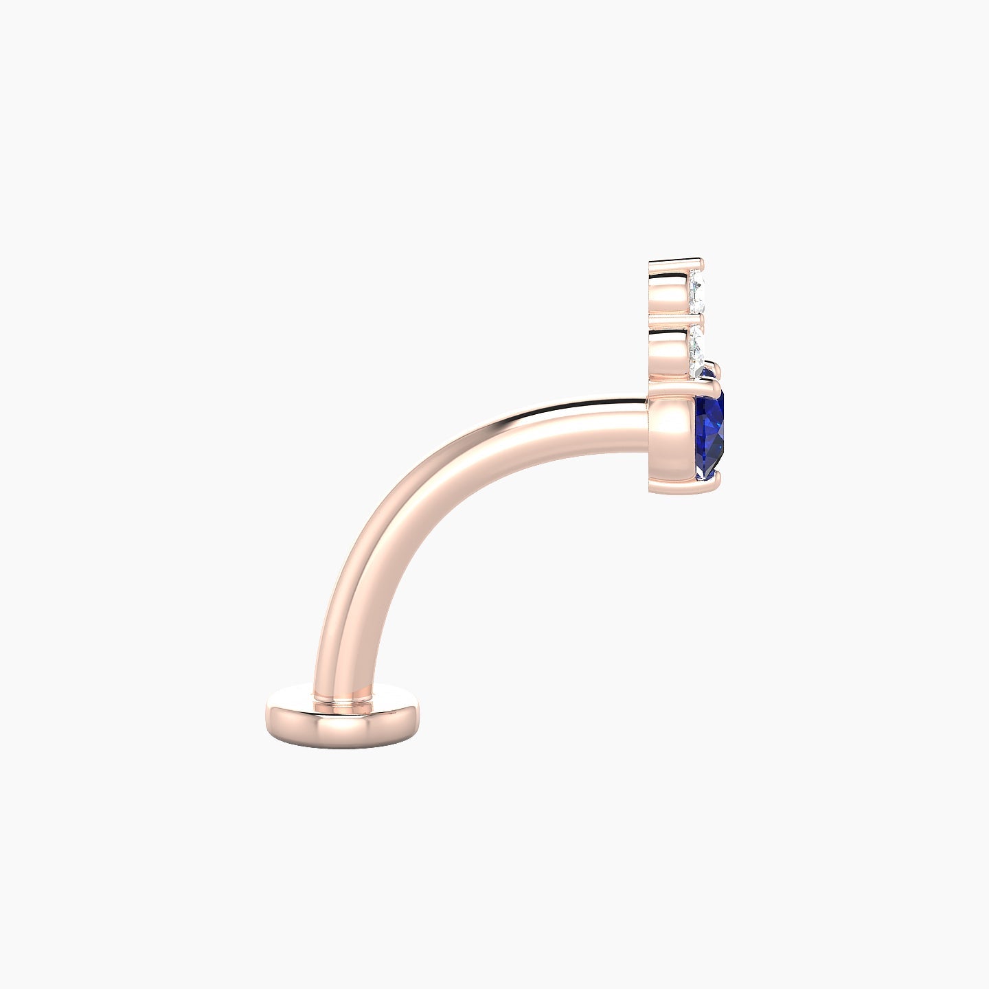 Sif | 18k Rose Gold 10 mm 6.5 mm Sapphire & Diamond Floating Navel Piercing