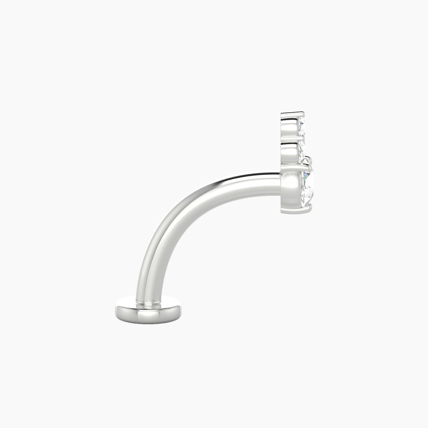 Sif | 18k White Gold 6.5 mm 10 mm Diamond Floating Navel Piercing