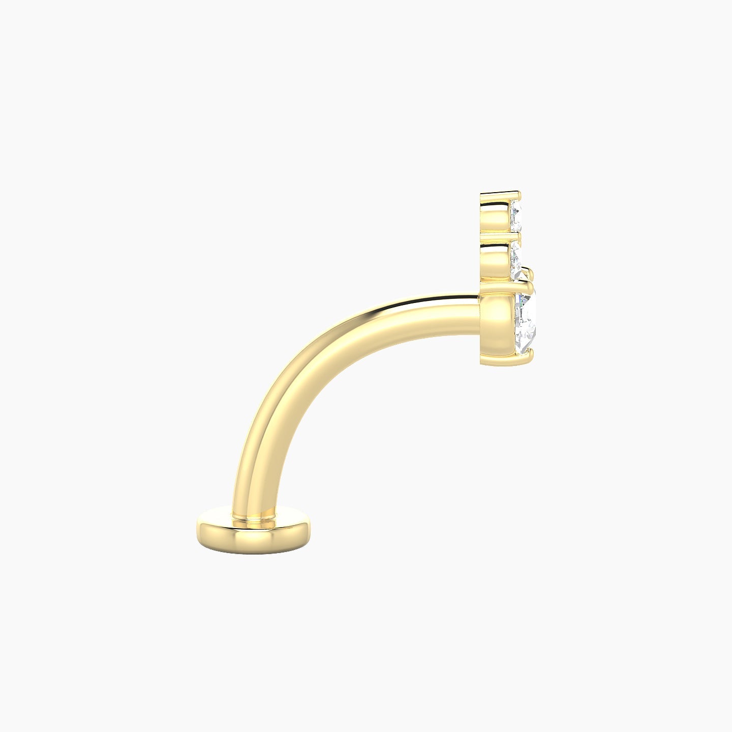 Sif | 18k Yellow Gold 6.5 mm 10 mm Diamond Floating Navel Piercing