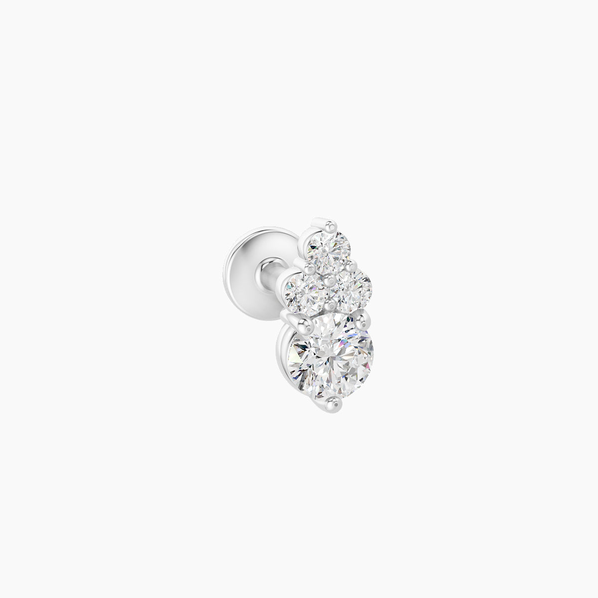 Sif | 18k White Gold 6.5 mm 5 mm Diamond Nose Piercing