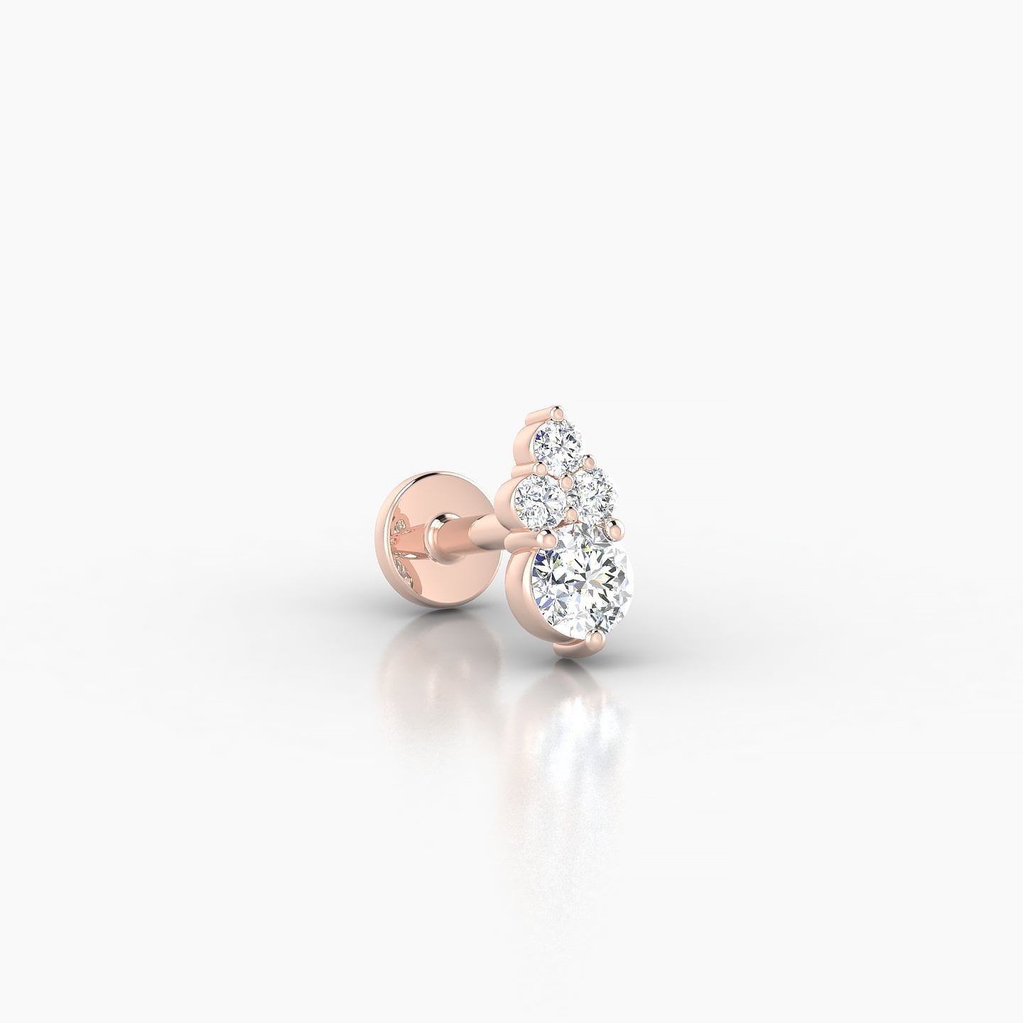 Sif | 18k Rose Gold 6.5 mm 5 mm Diamond Nose Piercing
