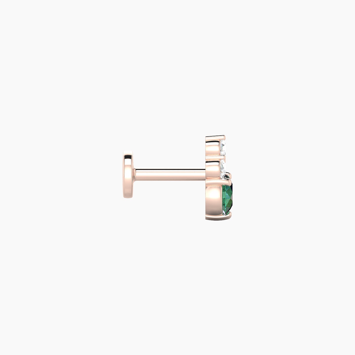Sif | 18k Rose Gold 5 mm 6.5 mm Emerald & Diamond Nose Piercing