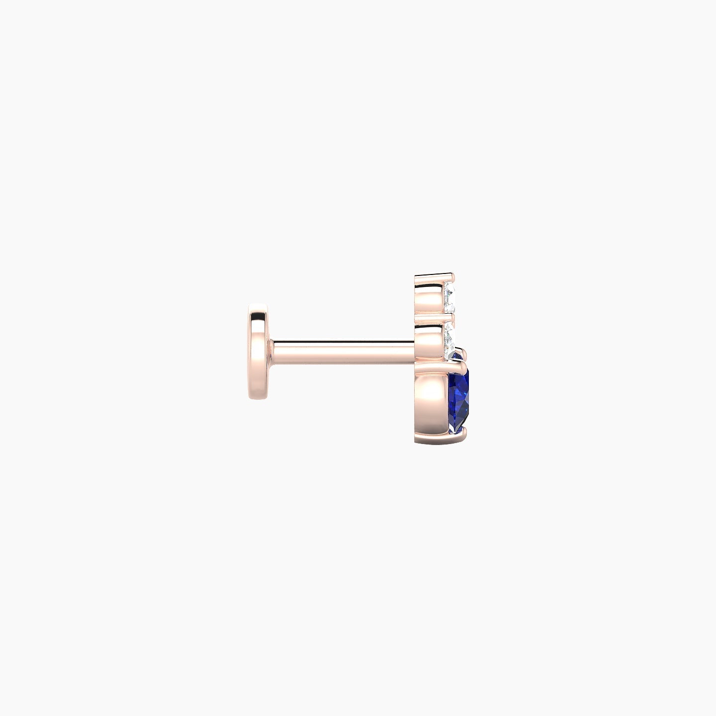 Sif | 18k Rose Gold 5 mm 6.5 mm Sapphire & Diamond Nose Piercing
