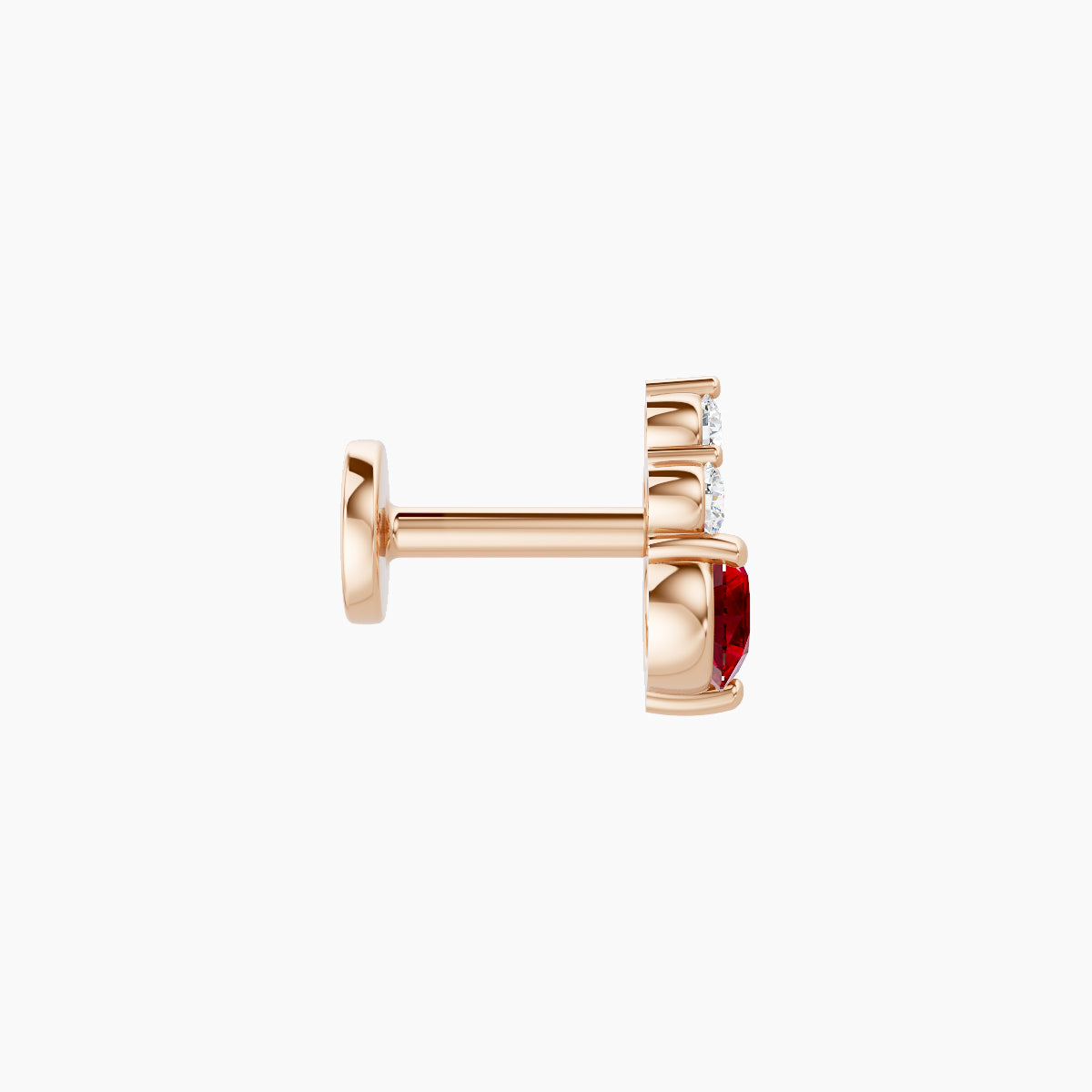 Sif | 18k Rose Gold 5 mm 6.5 mm Ruby & Diamond Piercing