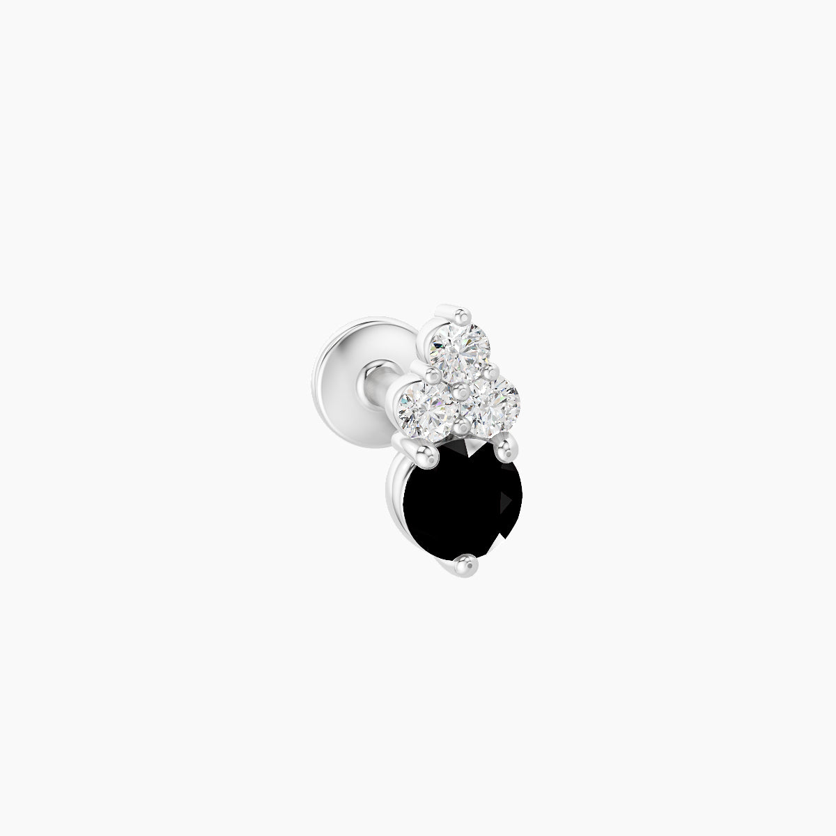 Sif | 18k White Gold 5 mm 6.5 mm Black Diamond & Diamond Piercing
