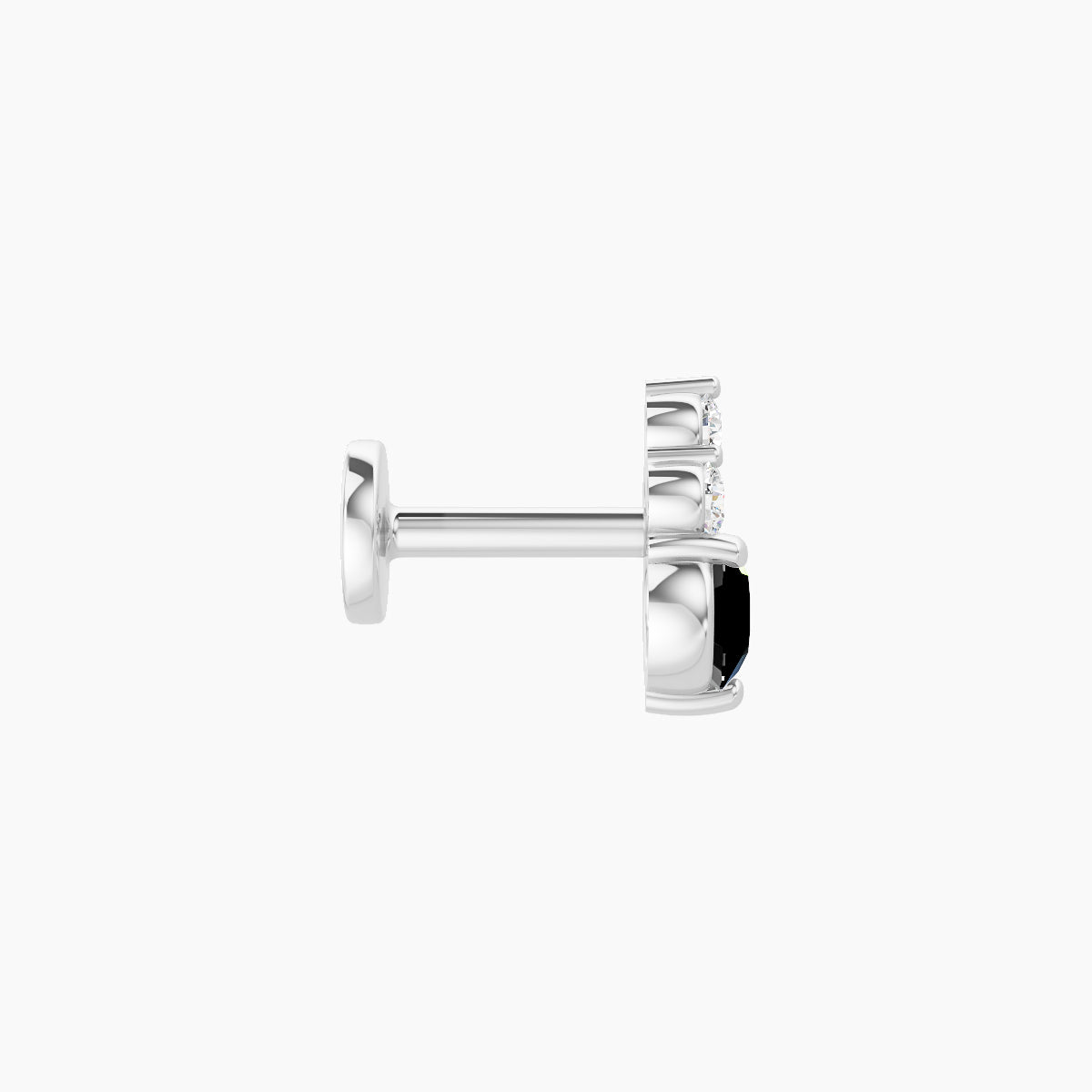 Sif | 18k White Gold 5 mm 6.5 mm Black Diamond & Diamond Piercing