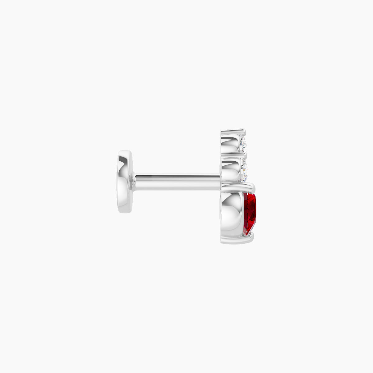 Sif | 18k White Gold 5 mm 6.5 mm Ruby & Diamond Piercing