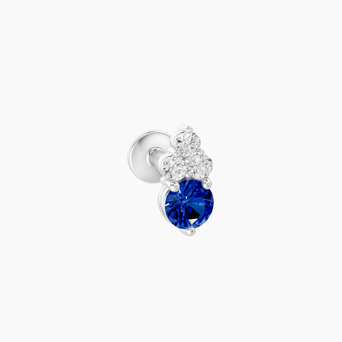 Sif | 18k White Gold 5 mm 6.5 mm Sapphire & Diamond Piercing