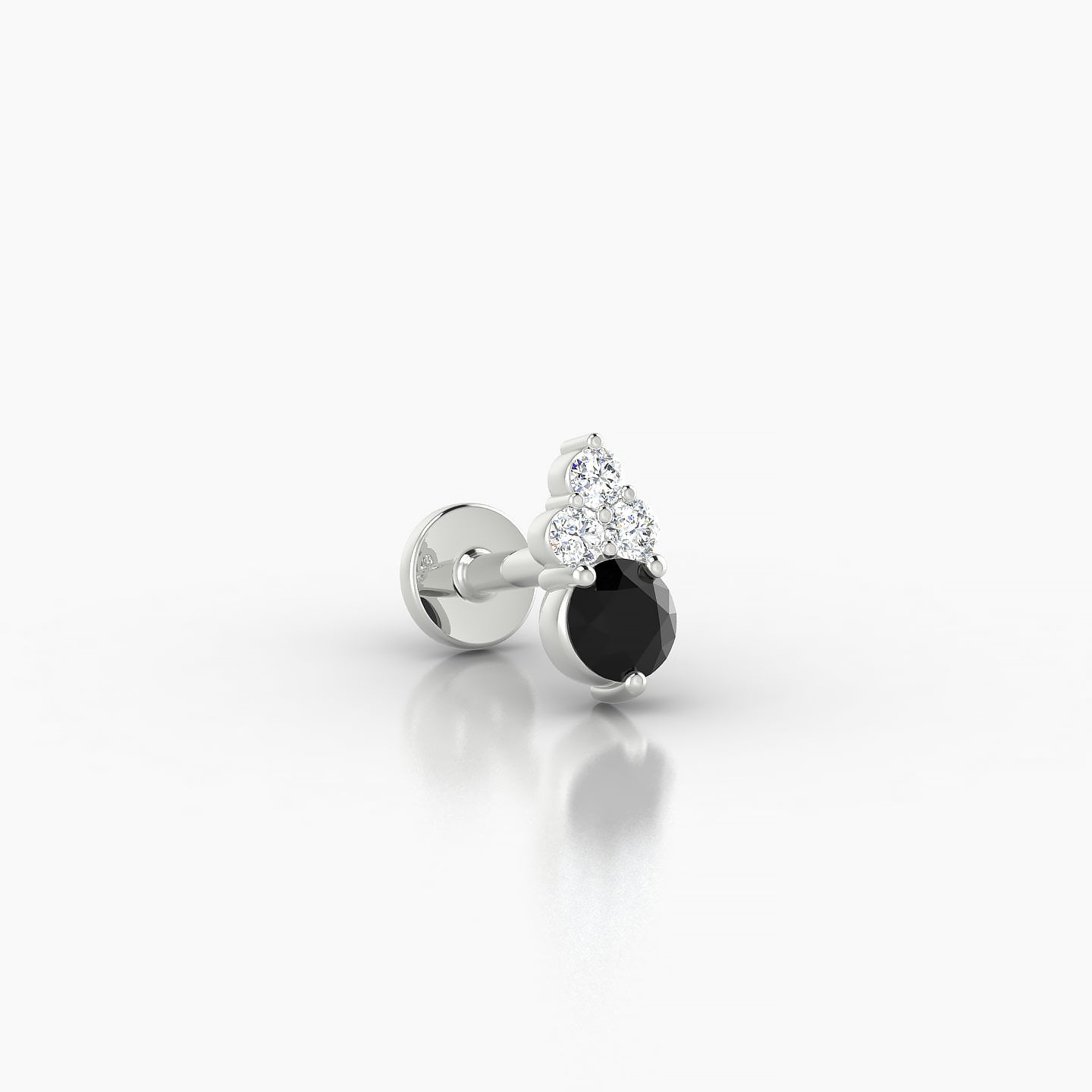 Sif | 18k White Gold 5 mm 6.5 mm Black Diamond & Diamond Piercing