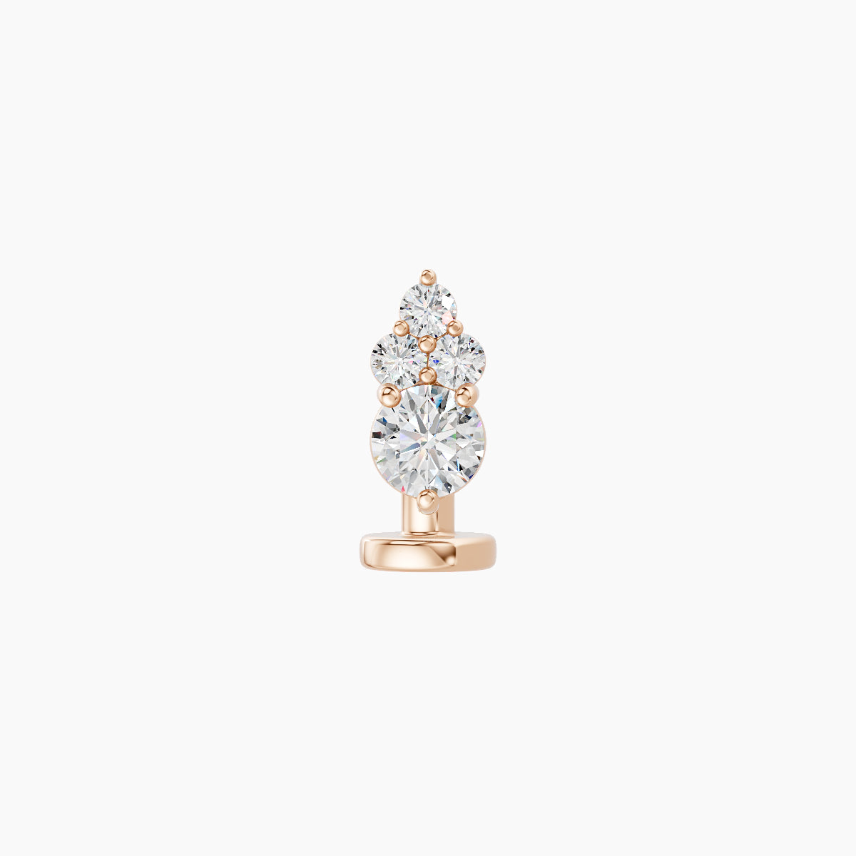 Sif | 18k Rose Gold 6.5 mm 6 mm Diamond Floating Navel Piercing