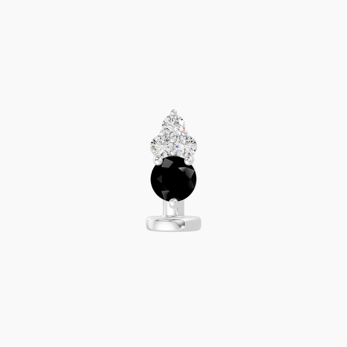 Sif | 18k White Gold 6 mm 6.5 mm Black Diamond & Diamond Floating Navel Piercing