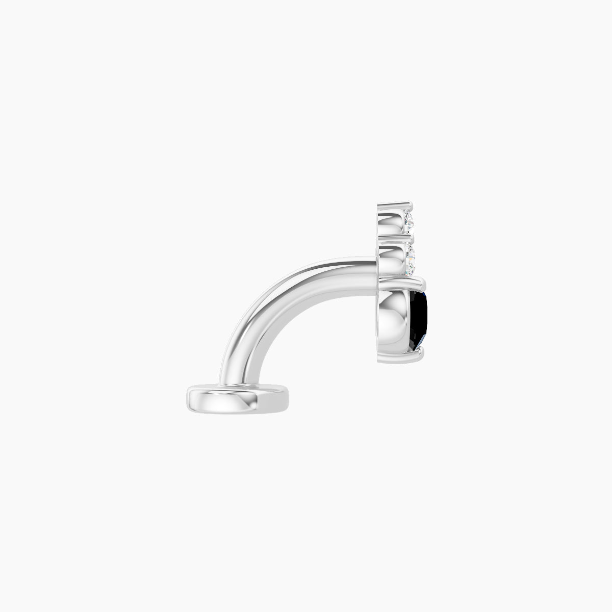 Sif | 18k White Gold 6 mm 6.5 mm Black Diamond & Diamond Floating Navel Piercing