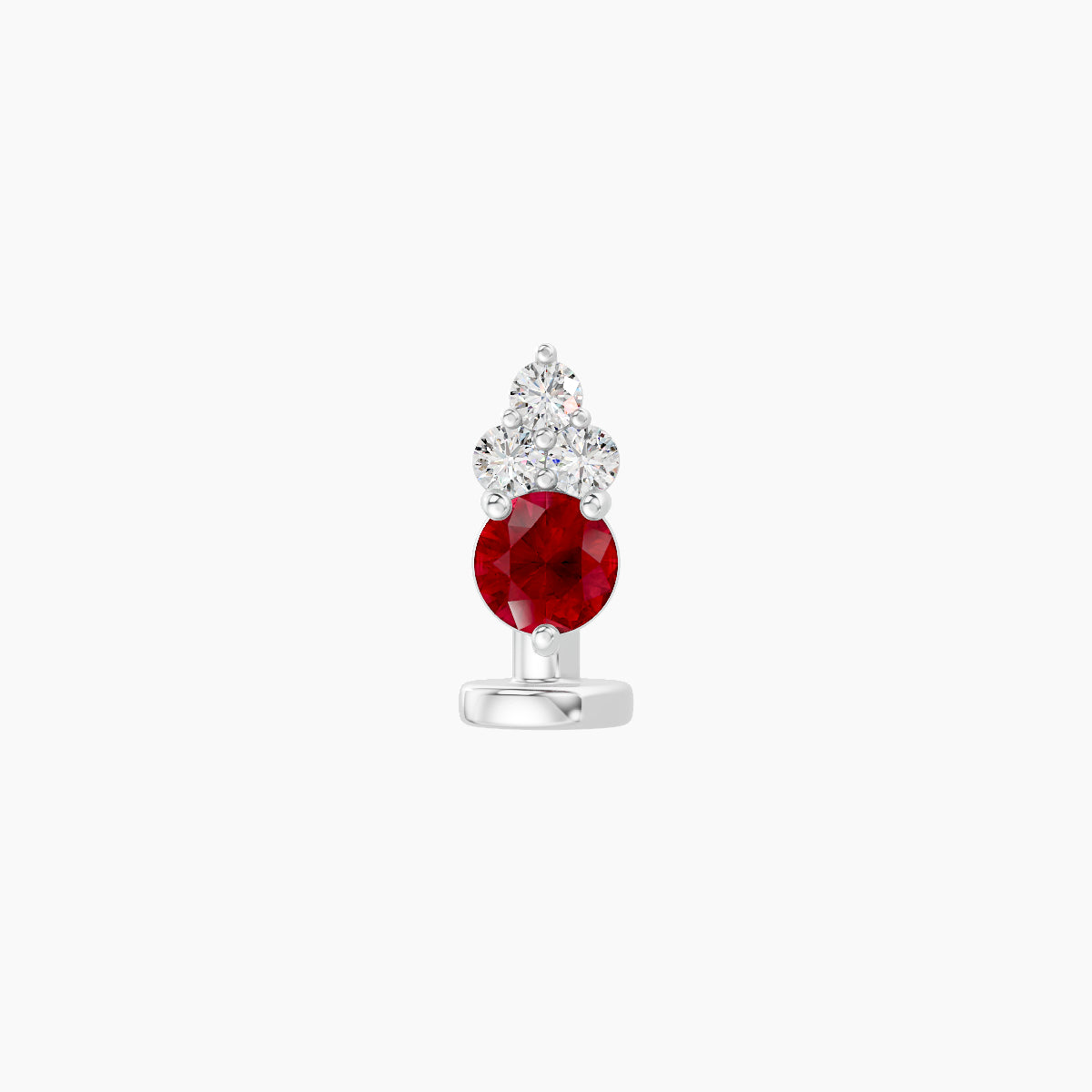 Sif | 18k White Gold 6 mm 6.5 mm Ruby & Diamond Floating Navel Piercing
