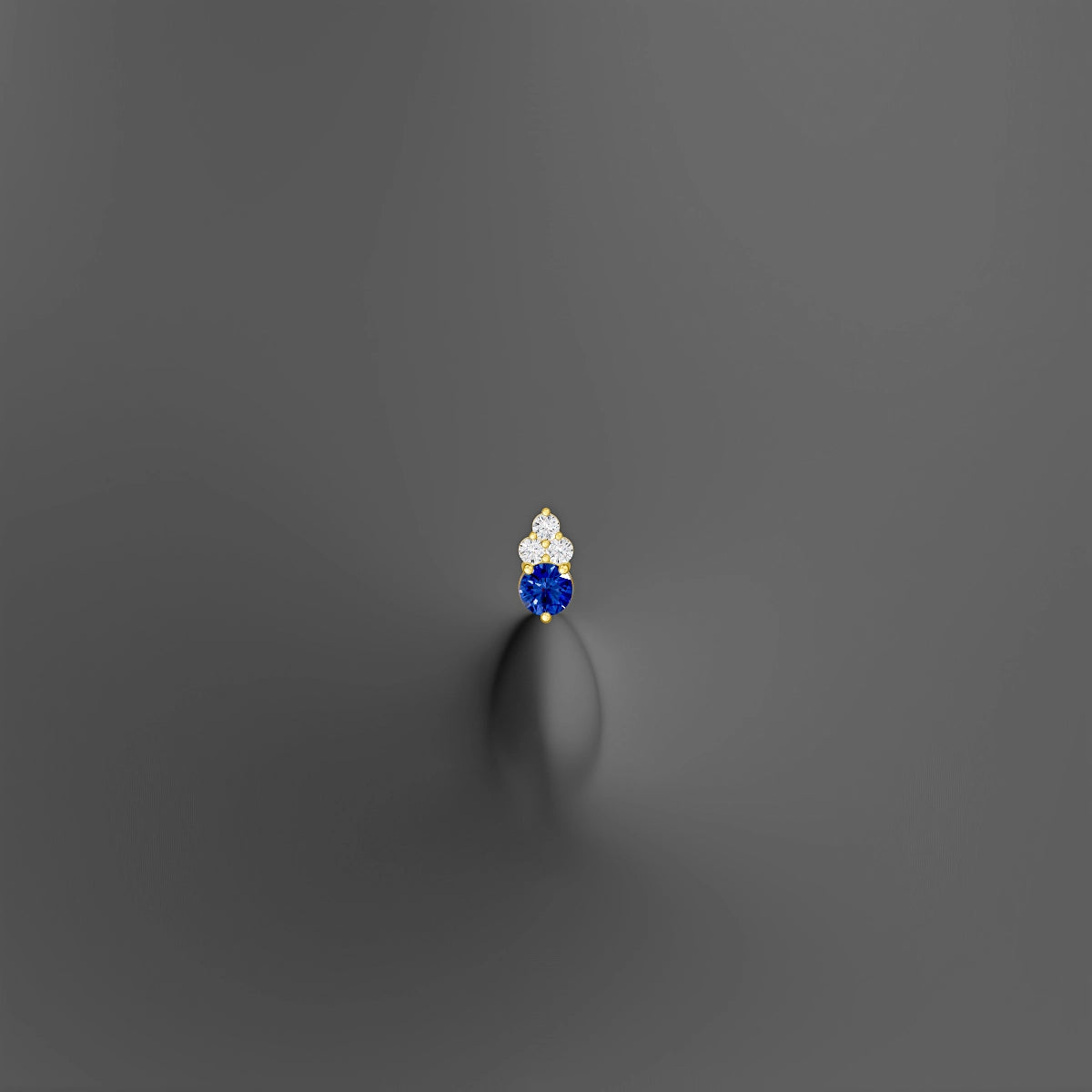 Sif | 18k Yellow Gold 6 mm 6.5 mm Sapphire & Diamond Floating Navel Piercing