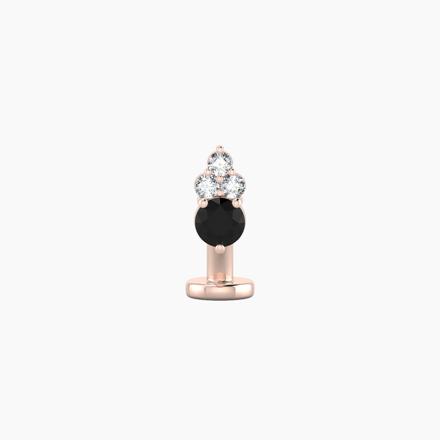 Sif | 18k Rose Gold 6 mm 6.5 mm Black Diamond & Diamond Floating Navel Piercing
