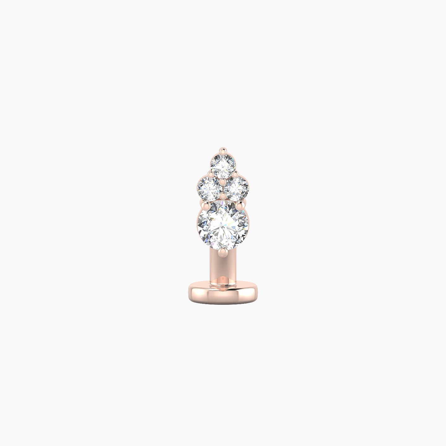 Sif | 18k Rose Gold 6.5 mm 6 mm Diamond Floating Navel Piercing
