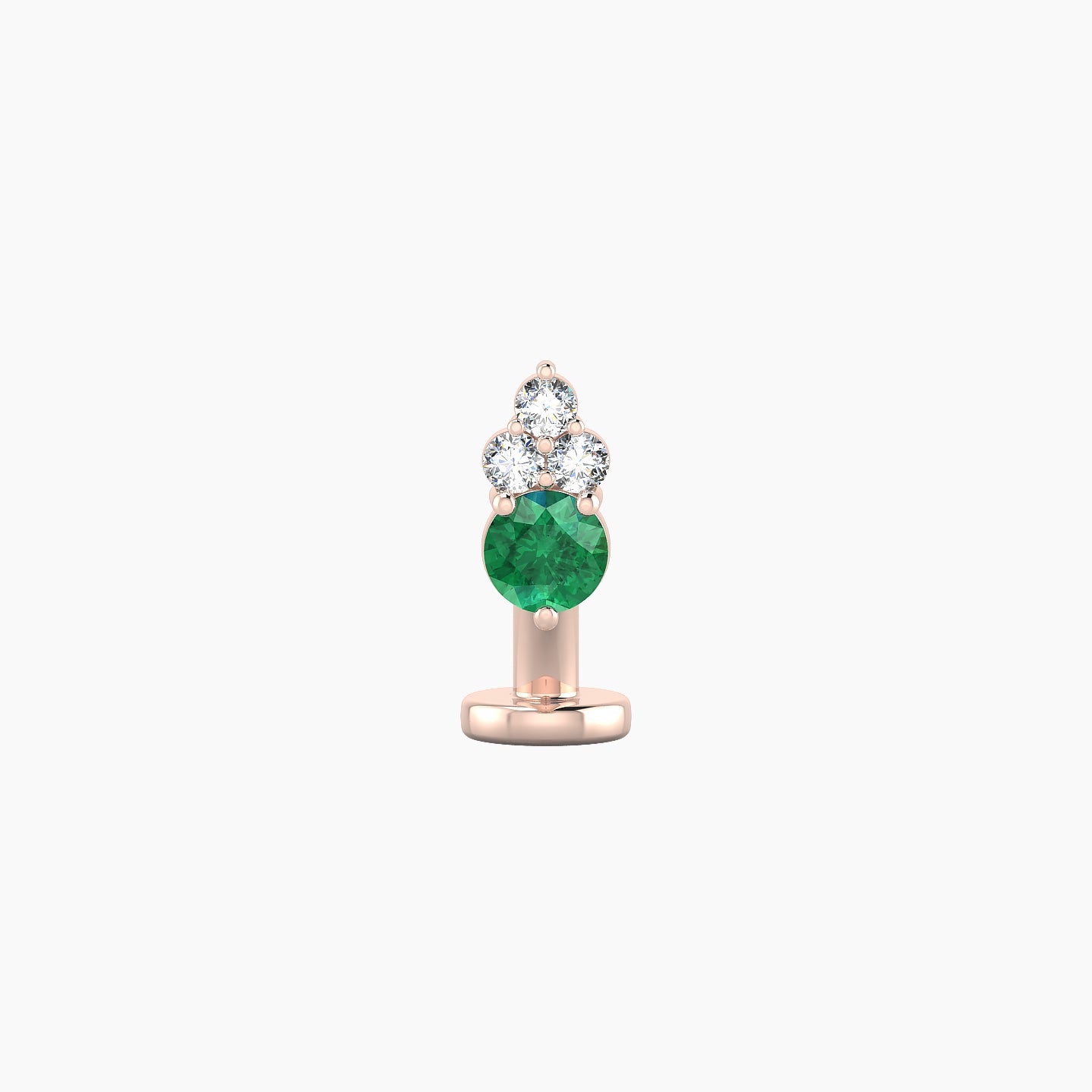 Sif | 18k Rose Gold 6 mm 6.5 mm Emerald & Diamond Floating Navel Piercing