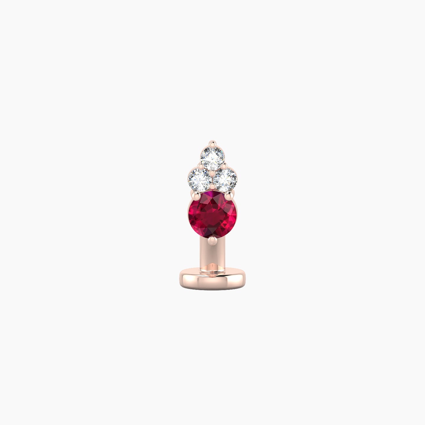 Sif | 18k Rose Gold 6 mm 6.5 mm Ruby & Diamond Floating Navel Piercing